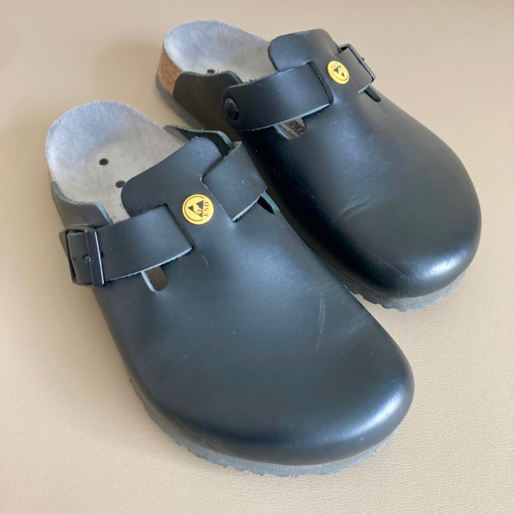 Birkenstock Boston ESD Grounding Antistatic Leather Clogs EU 41 Regular Width